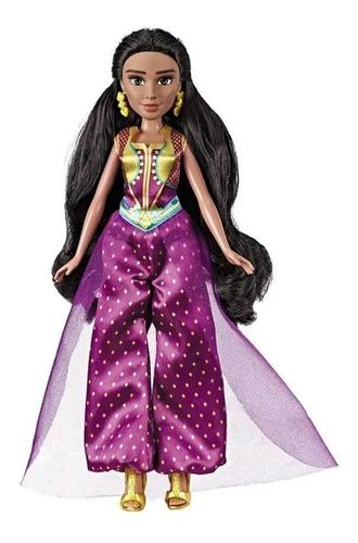 Boneca Princesa Jasmine Filme Aladdin Vestido Roxo Cabelos Longos