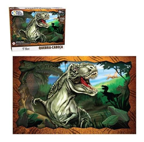 Jogo Quebra Cabeça Infantil Dino T-rex Dinossauro 150 Pçs - Ri Happy