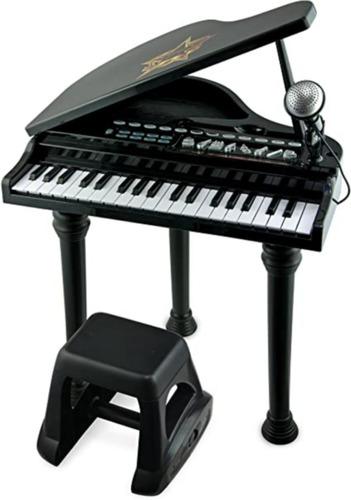 Teclado Sinfonia Pianinho Infantil preto modelo luxo Winfun -  Preto+Vermelho