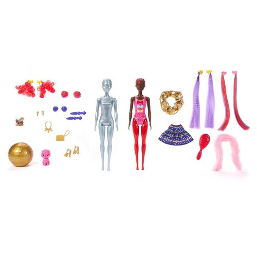 EXCLUSIVO - Boneca Barbie - Color Reveal - Penteados de Festa - Surpresa - Mattel