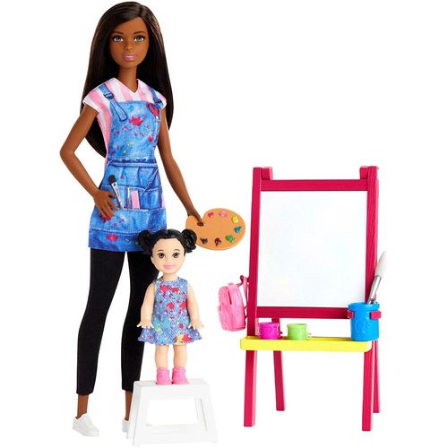Boneca Articulada - Barbie - Profissões - Conjunto Professora de Arte – Negra - Mattel