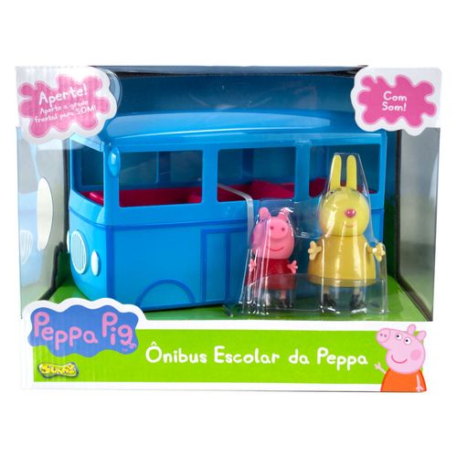 Mini Figura e Veículo - Ônibus Escolar - Peppa Pig - Sunny