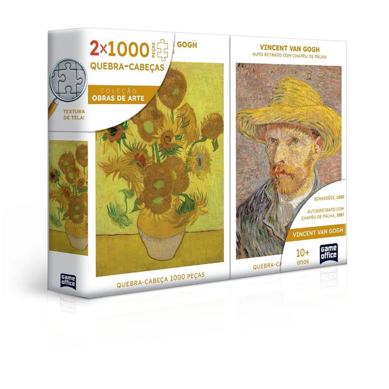 Quebra-Cabeca-Combo---Vincent-Van-Gogh---Retrato-e-Girassois---2000-Pecas---Game-Office---Toyster-0
