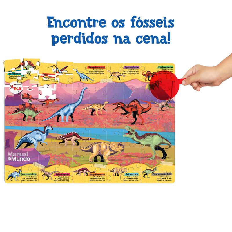 Quebra-Cabeca---100-Pecas---Manual-do-Mundo---Dinossauros---Elka-1