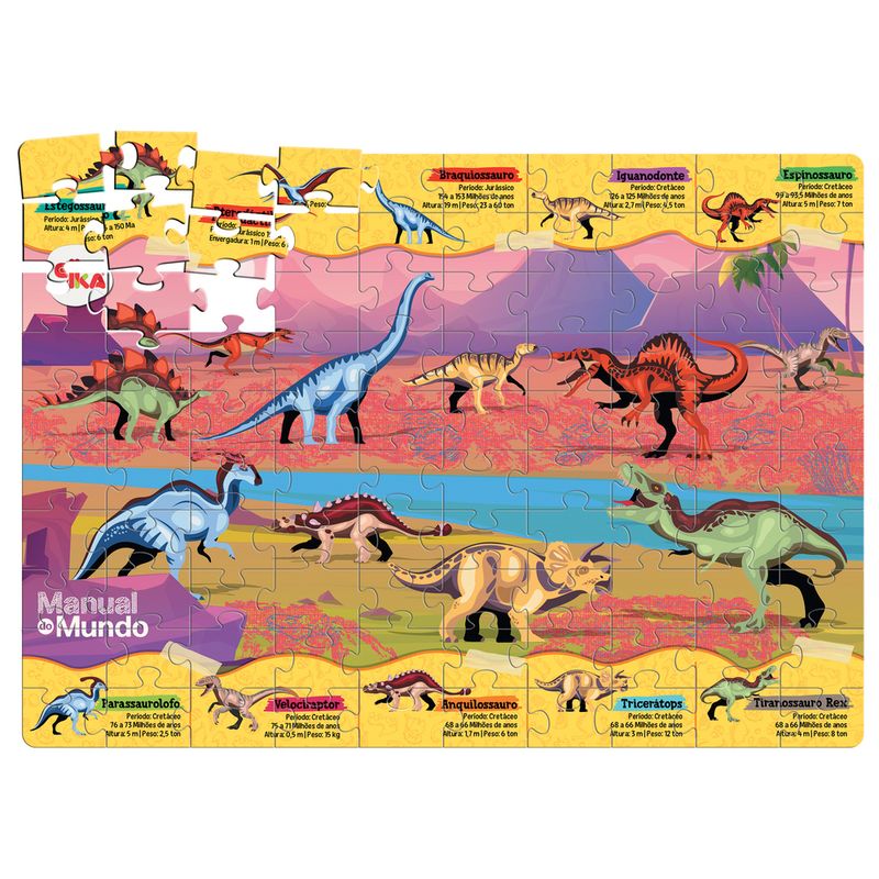 Quebra-Cabeca---100-Pecas---Manual-do-Mundo---Dinossauros---Elka-5