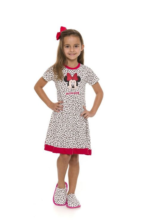 Camisola Minnie Disney  -0ff- White e Corações - Infantil
