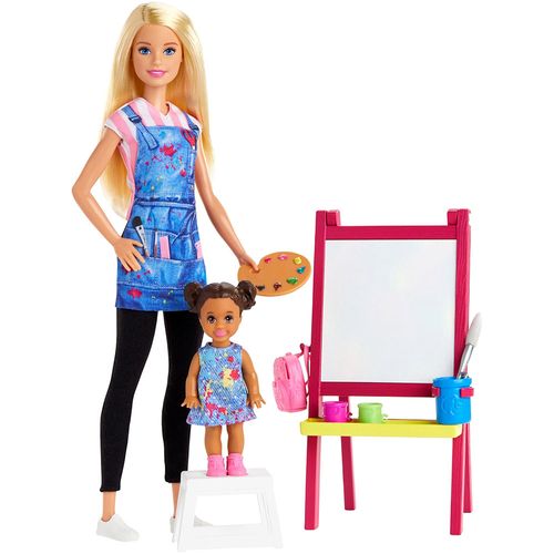 Boneca Articulada - Barbie - Profissões - Conjunto Professora de Arte - Loira - Mattel