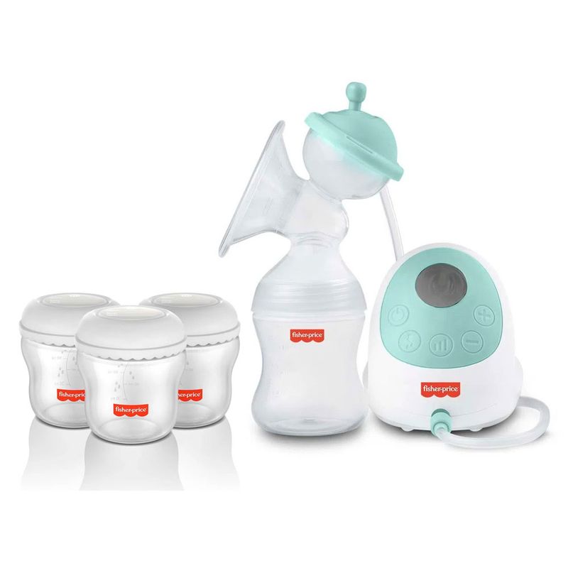 Kit-Mom-s-Essentials---Extrator-De-Leite-Eletrico-e-3-Frascos-para-Armazenar-Leite---150-ml---Fisher-Price