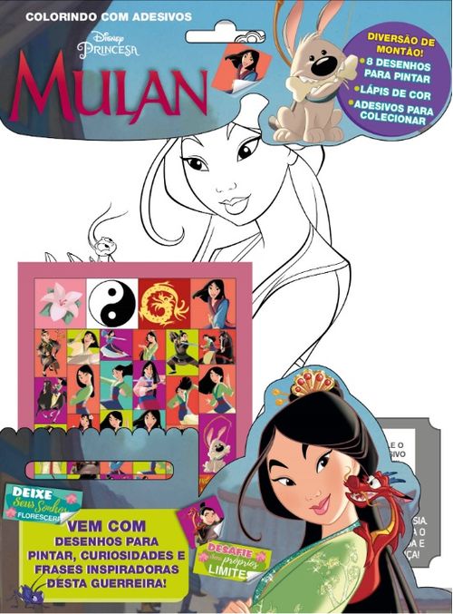 Mulan - Disney Colorindo com Adesivos