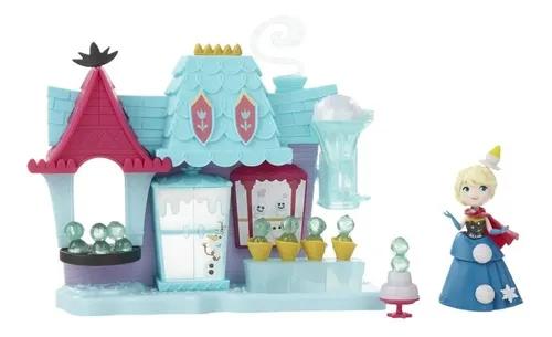 Boneca Frozen Mini Playset Cenario Castelo Mágico Elsa