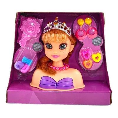 Busto Boneca Barbie Para Pentear E Maquiar Vem Com Maquiagem - Ri Happy