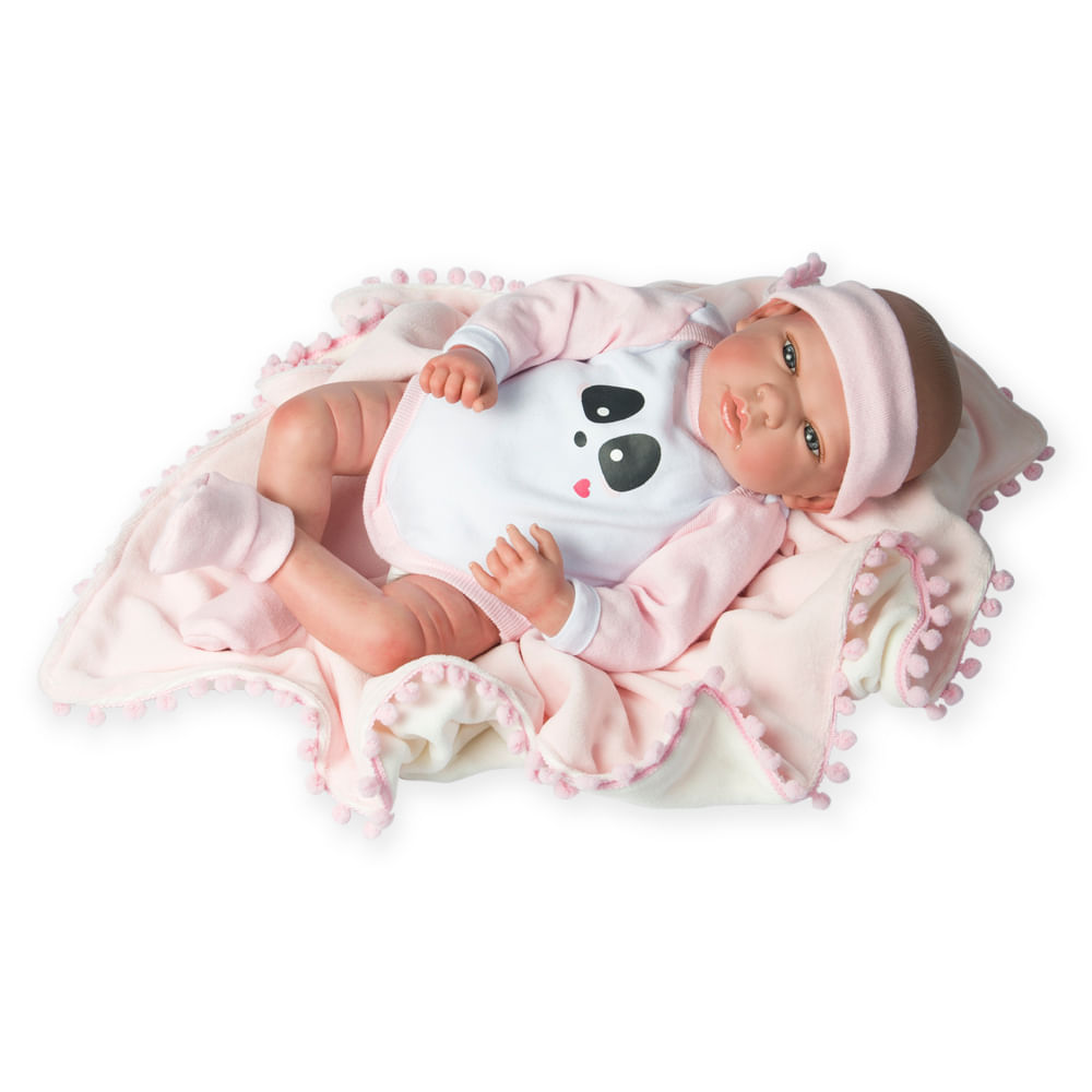 Boneca Bebê Reborn - Menina - Rosa - 39 cm - Brink Model -  superlegalbrinquedos