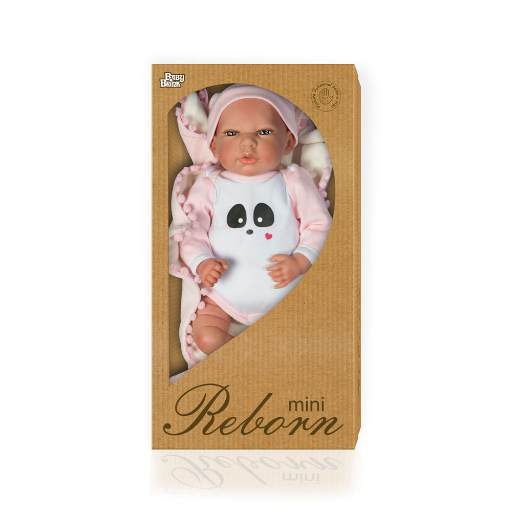Boneca Bebê Reborn - Menina - Rosa - 39 cm - Brink Model