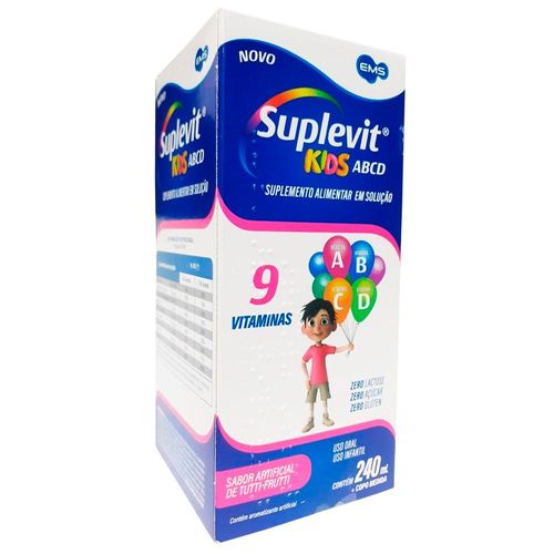 Suplevit Kids ABCD 9 Vitaminas 240mL Sabor Tutti-Frutti EMS