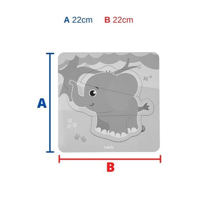Baby Elefantinho 3 Peças - Quebra-Cabeça Infantil em Madeira - Ri