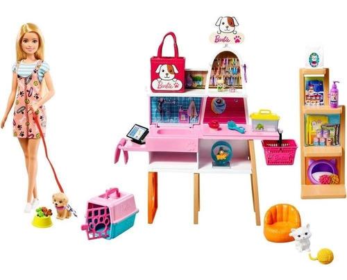 Boneca Barbie Pet Shop Com Varios Acessórios E Pet + Brinde