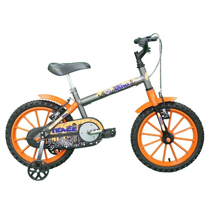 Bicicleta---Aro-16---Dino---Infantil---Tk3-Track---Prata-e-Laranja-0