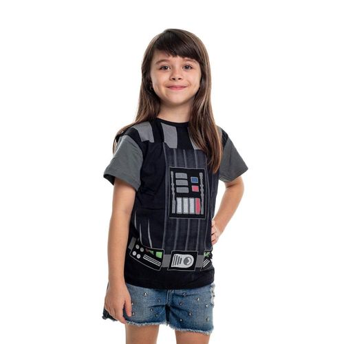 Camiseta Infantil Darth Vader Com Capa