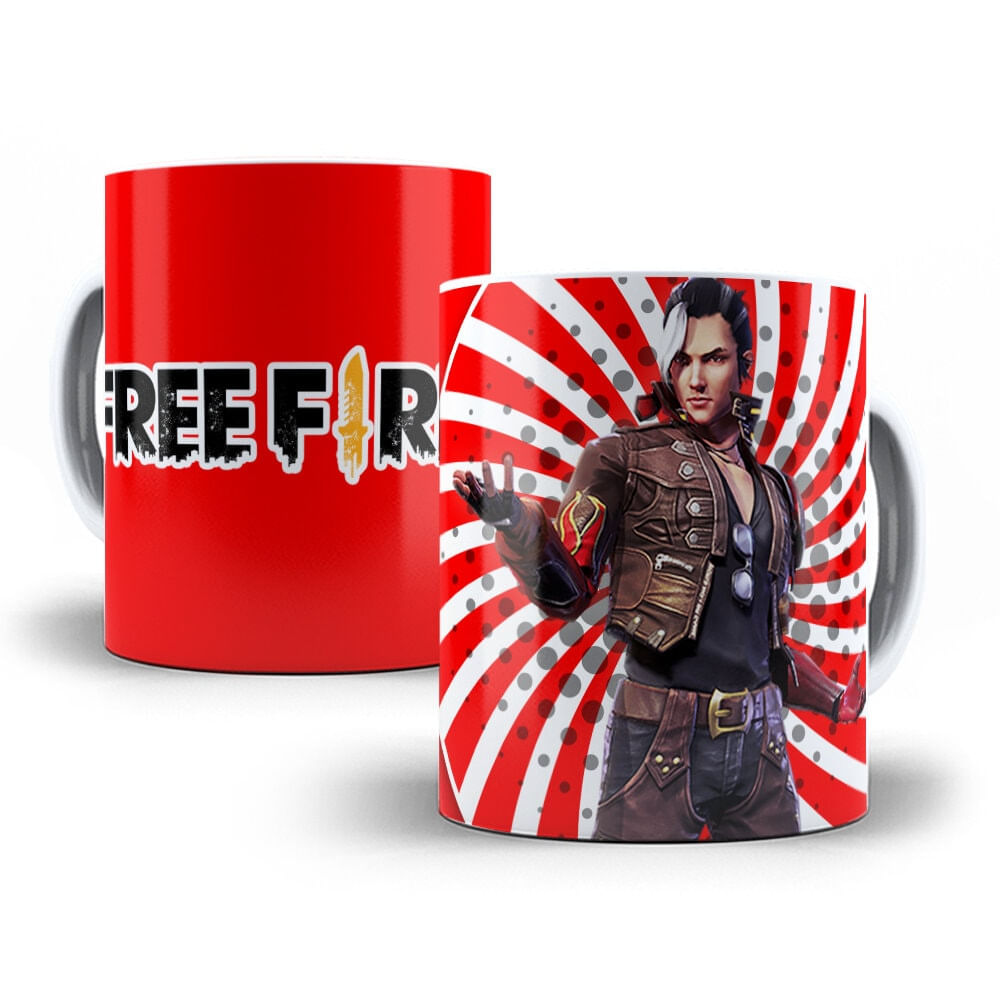 Caneca personalizada free fire com Nome feita em PORCELANA 325Ml