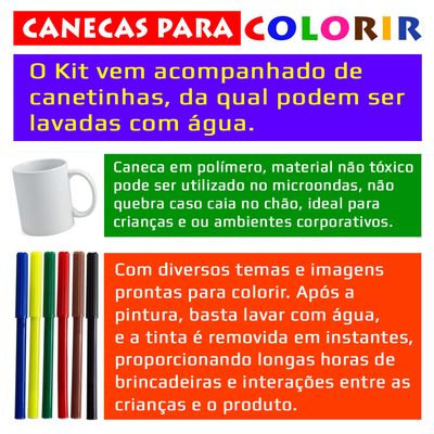 Kit Caneca Para Pintar Homem Aranha + Canetinhas Laváveis