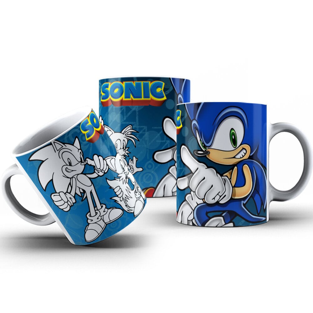 Kit Caneca Vamos Colorir Sonic + Jogo de Canetinhas - Mary Pop  Personalizados - Canecas - Magazine Luiza