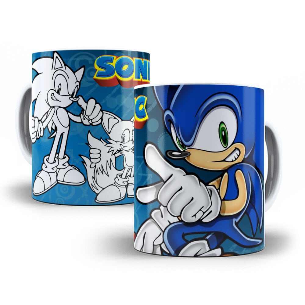 ▷ Artes para Sublimar Canecas do Sonic