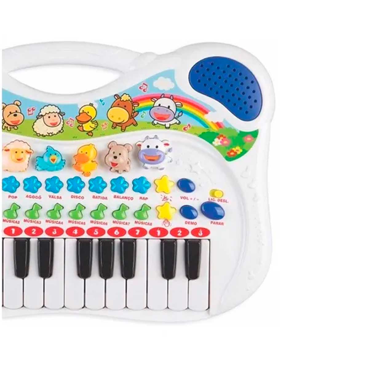 Pianinho Bebe Brinquedo Infantil Educativo Piano Tambor Musical - Ri Happy