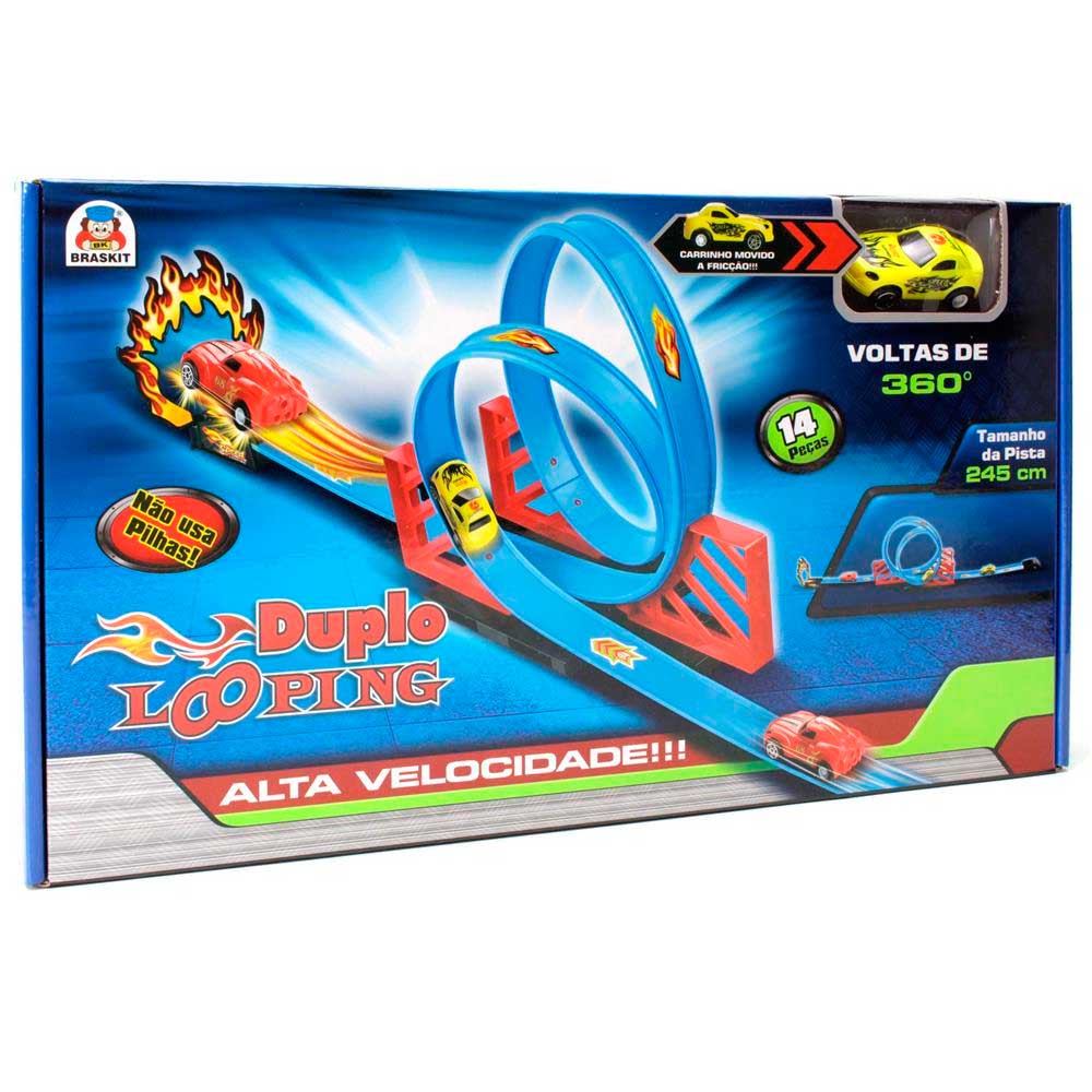 Pista de carrinho hot wheels set Duplo Looping Brinquedo Tipo Hotwheels  Pista Infantil Com Carrinho Fricção hot wheels city - Corre Que Ta Baratinho