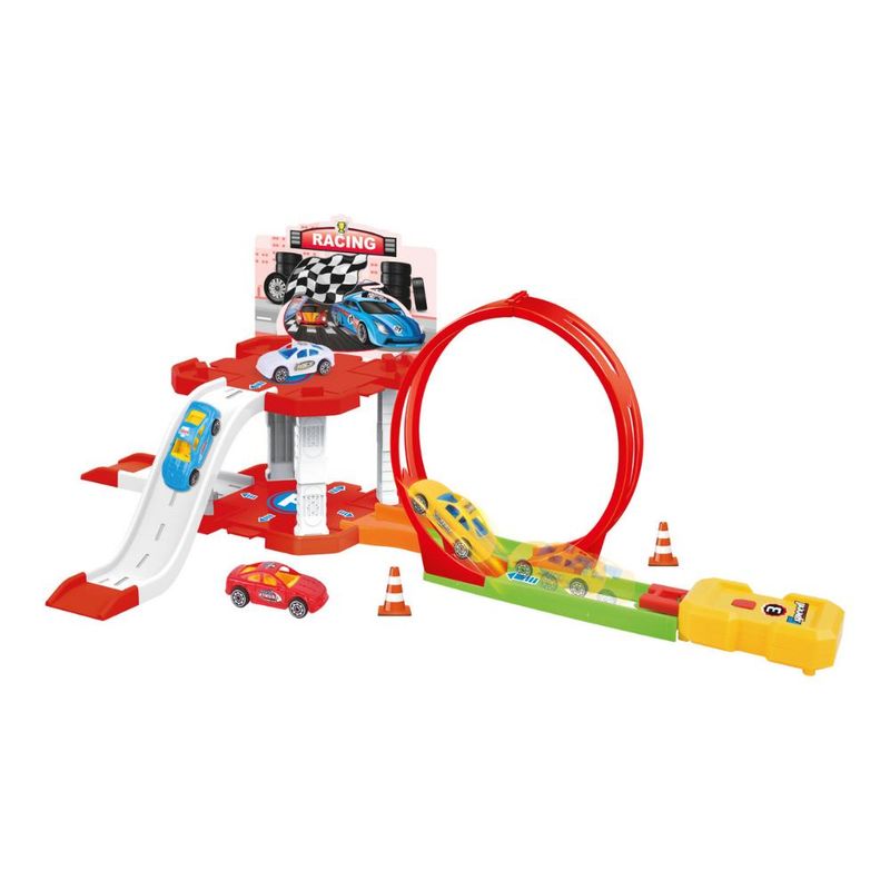 Playset-e-Mini-Veiculos---Pista-de-Corrida-Plataforma-de-Lancamento---FanFun-0