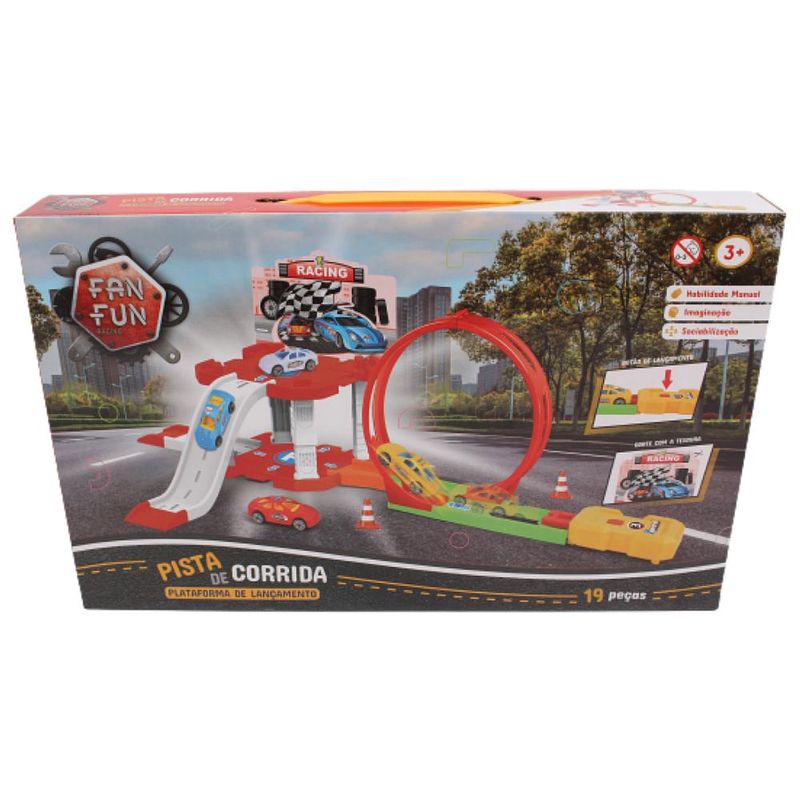 Playset-e-Mini-Veiculos---Pista-de-Corrida-Plataforma-de-Lancamento---FanFun-1