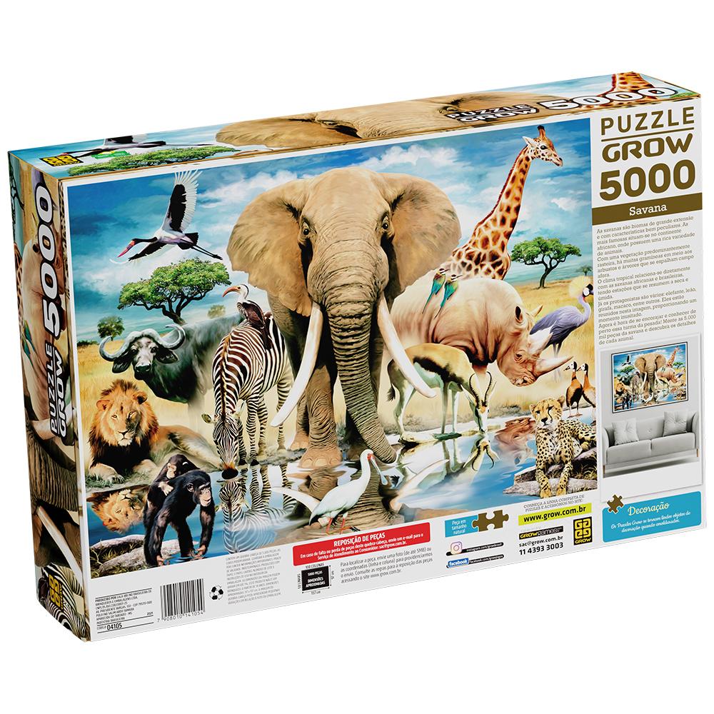 Quebra Cabeça - 100 peças África e seus animais - 4241 - Grow