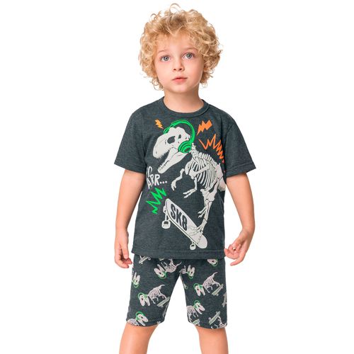 Pijama Infantil Masculino Camiseta + Bermuda Kyly