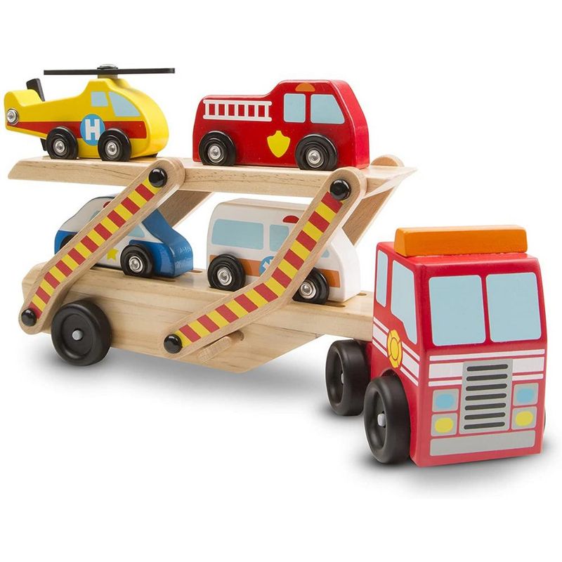 Conjunto-de-Veiculos---Carreta-Com-Veiculos-de-Emergencia---Madeira---Melissa-And-Doug-0