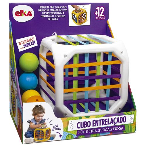 Brinquedo Educativo - Cubo Entrelaçado - Bolinha com Som - Elka