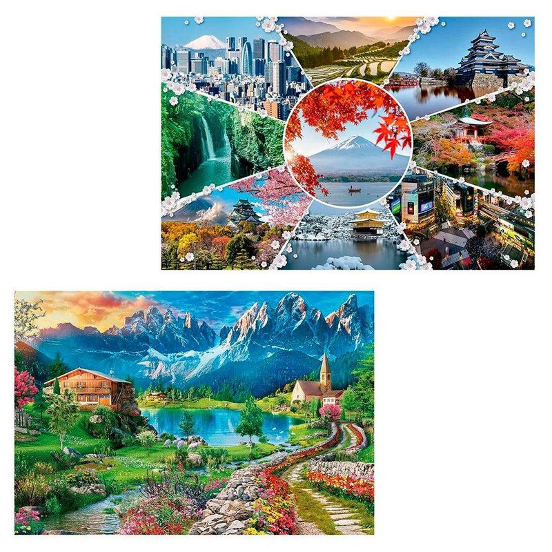 QuebraCabeça Paisagens do Japão + Alpes Italianos 2 x 6000 peças