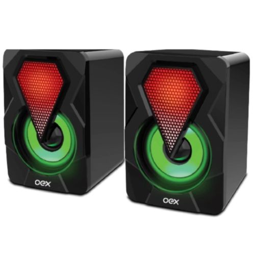 Caixa De Som Speaker Rainbow 10w Rms Usb/P2 Iluminado SK-201 - Oex