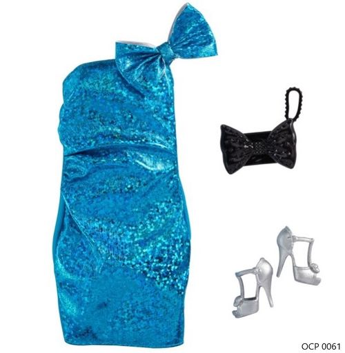 Barbie Roupas e Acessórios Vestido Azul Metálico - Mattel