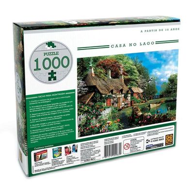 Quebra-Cabeça Casa no Lago 1000 Peças - Grow - Happily Brinquedos