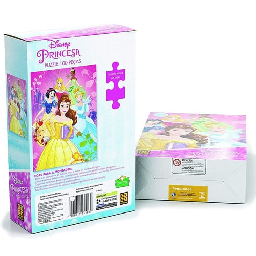 Quebra-Cabeça - 100 Peças - Disney - Princesas - Grow - Ri Happy