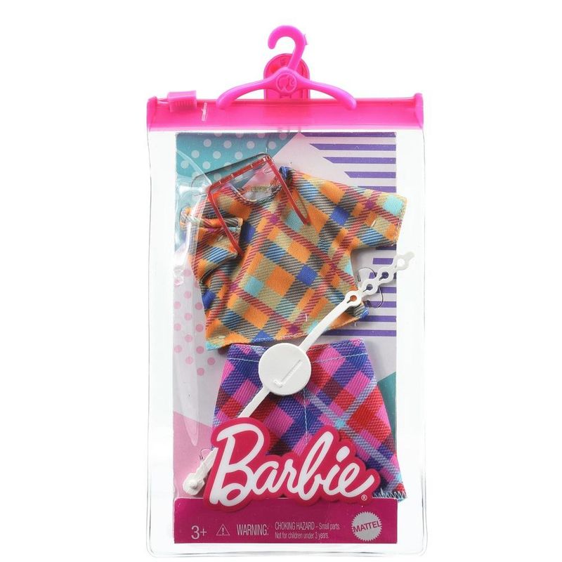 Acessorios-para-Boneca---Barbie-Fashionista---Roupa---Saia-e-Camisa-Xadrez-com-Cinto---Mattel-1