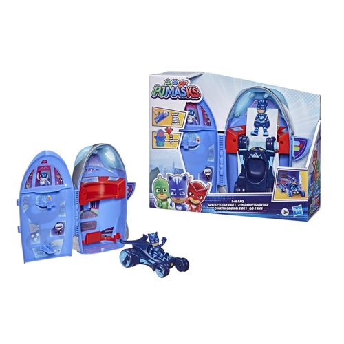 Veículo e Mini Boneco - PJ Masks - Quartel-General e Foguete - Hasbro