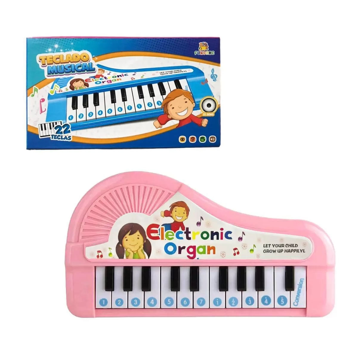 Piano Infantil Rosa Teclado Musical Com Sons De Bichinhos Bichos Animais  Pianinho Tecladinho Bebê Presente Menina - Ri Happy