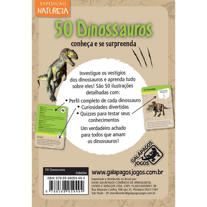 Jogo de Cartas - 50 Dinossauros - Galápagos