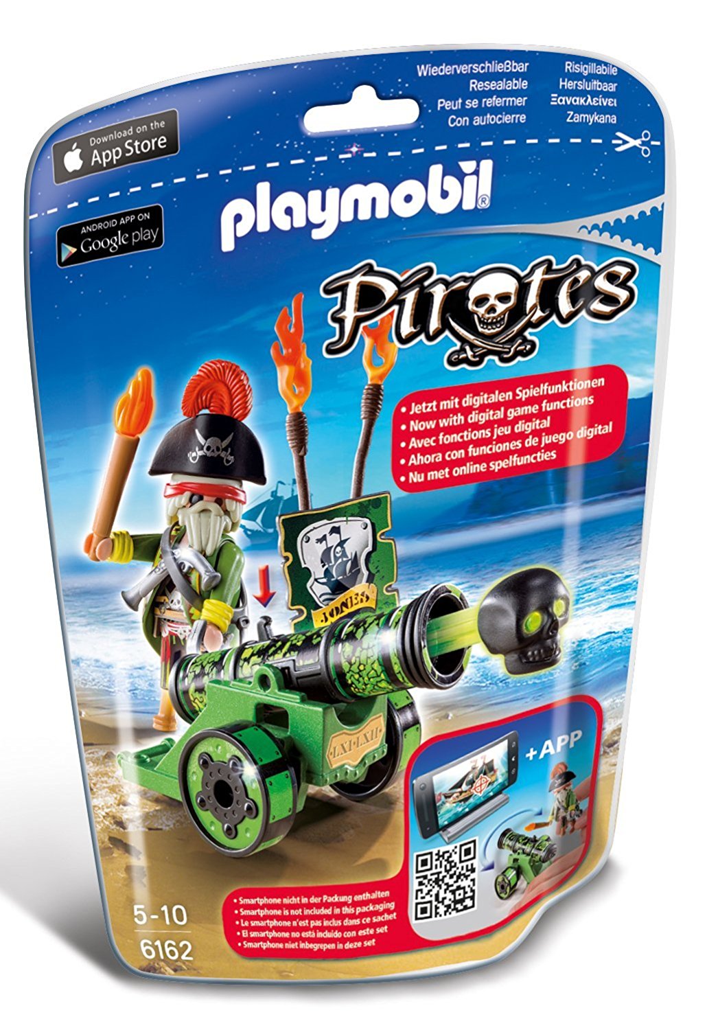 6162 Playmobil - Soft Bags Piratas - Pirata com Canhão Verde - Ri