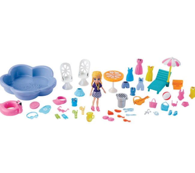 Mini Boneca Polly Pocket Kit Moda Festa na Piscina Mattel UNICA Ri Happy