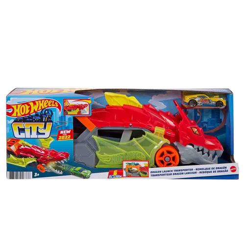 Reboque e Mini Veículo - Hot Wheels - City - Reboque de Dragão - Mattel