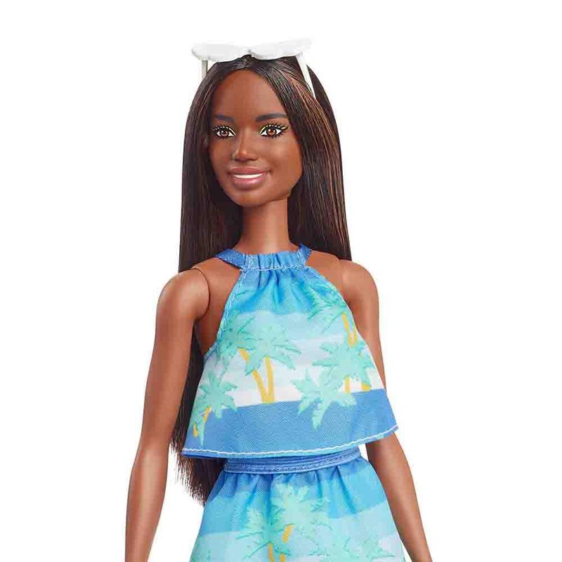 Boneca-Articulada---Barbie---Malibu-Aniversario-50-Anos---Vestido-Azul---32-cm---Mattel-2