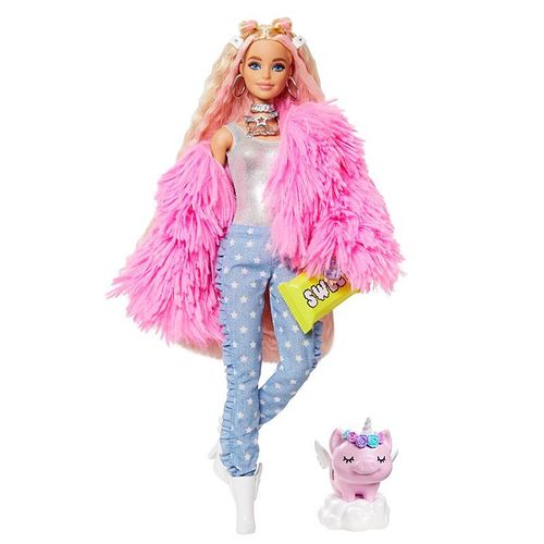 Barbie Extra Doll de Casaco Rosa com Pet - Mattel