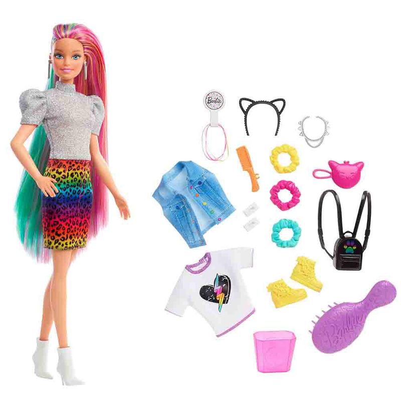 Boneca---Barbie---Penteado-Arco-Iris---Animal-Print-Loira---30Cm---Mattel-0