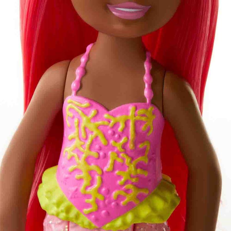 Boneca Barbie Dreamtopia Chelsea Sereia Rosa e Cabelos Rosa
